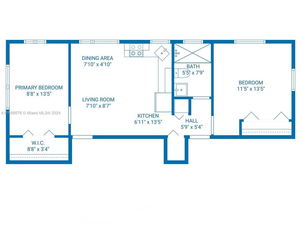 For Rent: $2,300 (2 beds, 1 baths, 680 Square Feet)