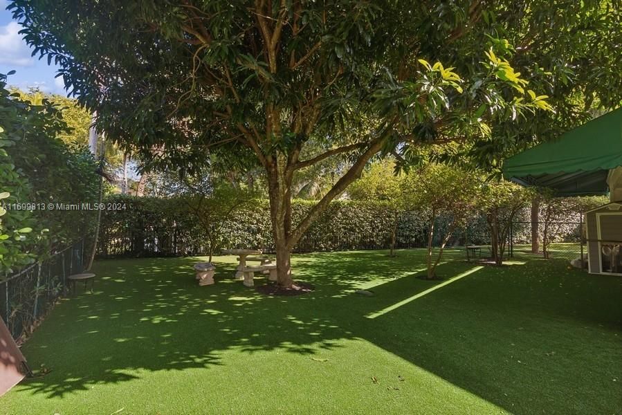 Large fenced yard.