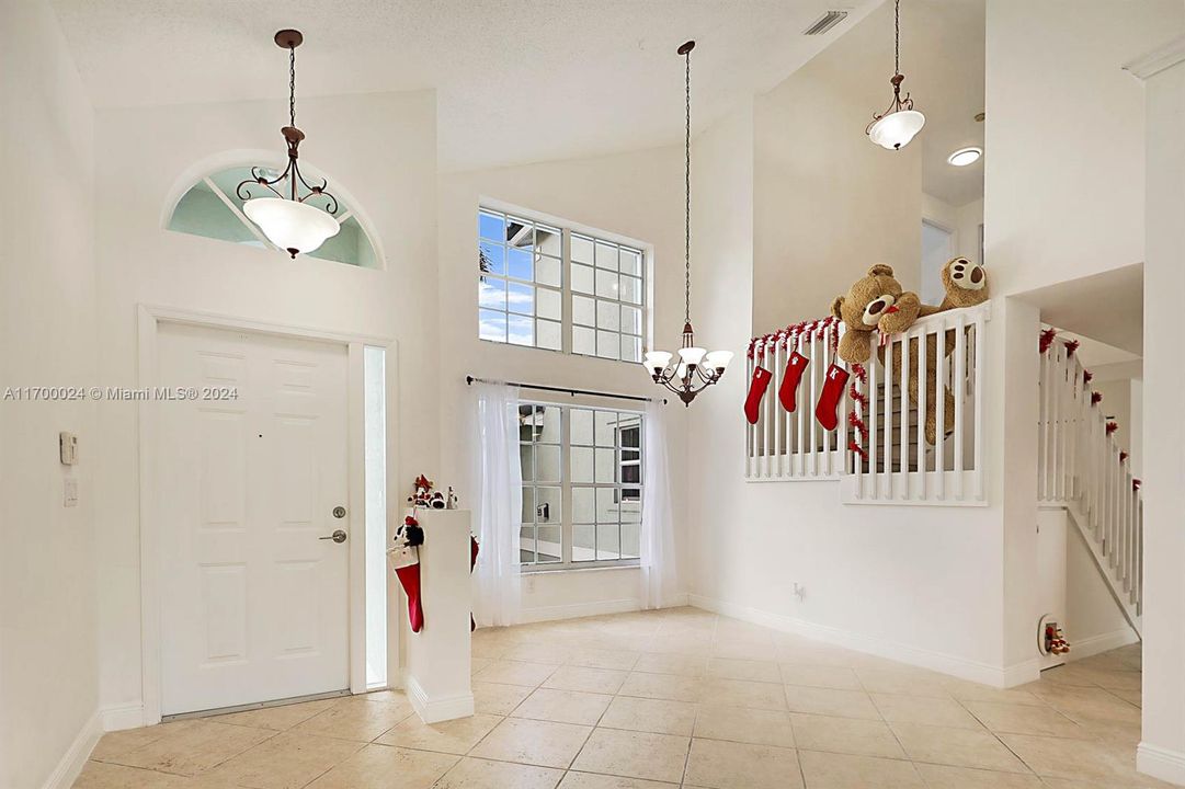 Front door & formal dining room