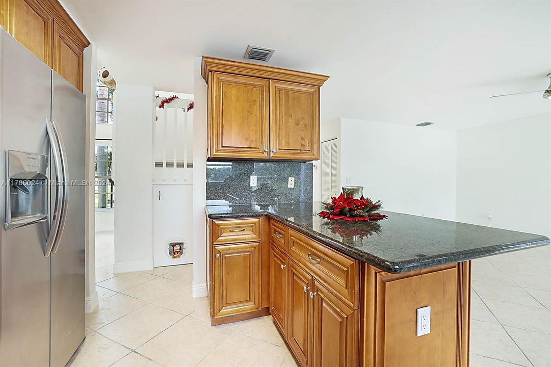 View of the kitchen and family room