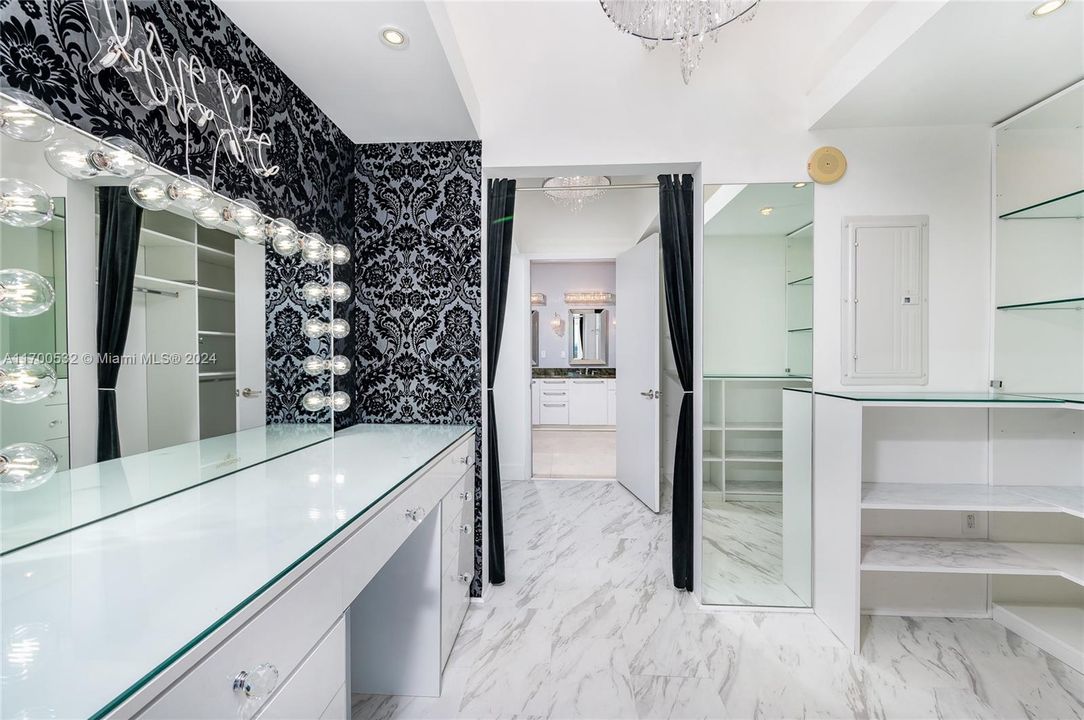 Walk In Closet with Makeup Vanity