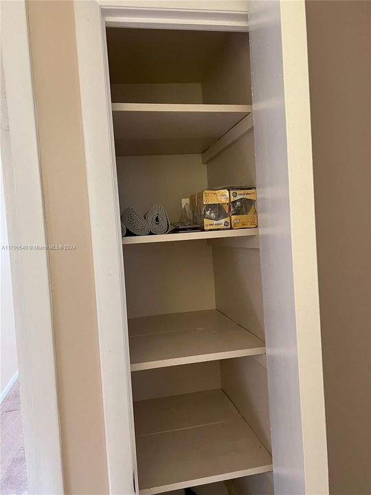 Linen Closet in Bedroom Hallway