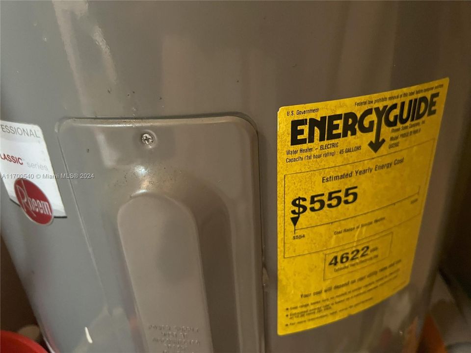 Rheem Water Heater - energy specs