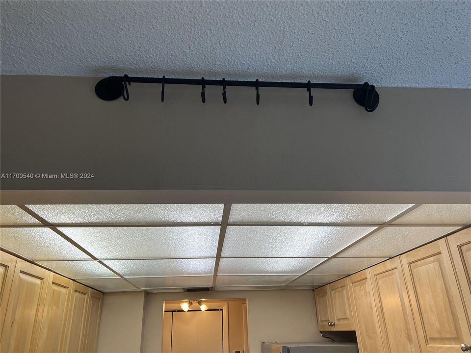 Iron Pot Rack in Kitchen