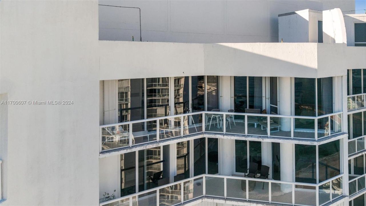 View of the balcony of the apartment.