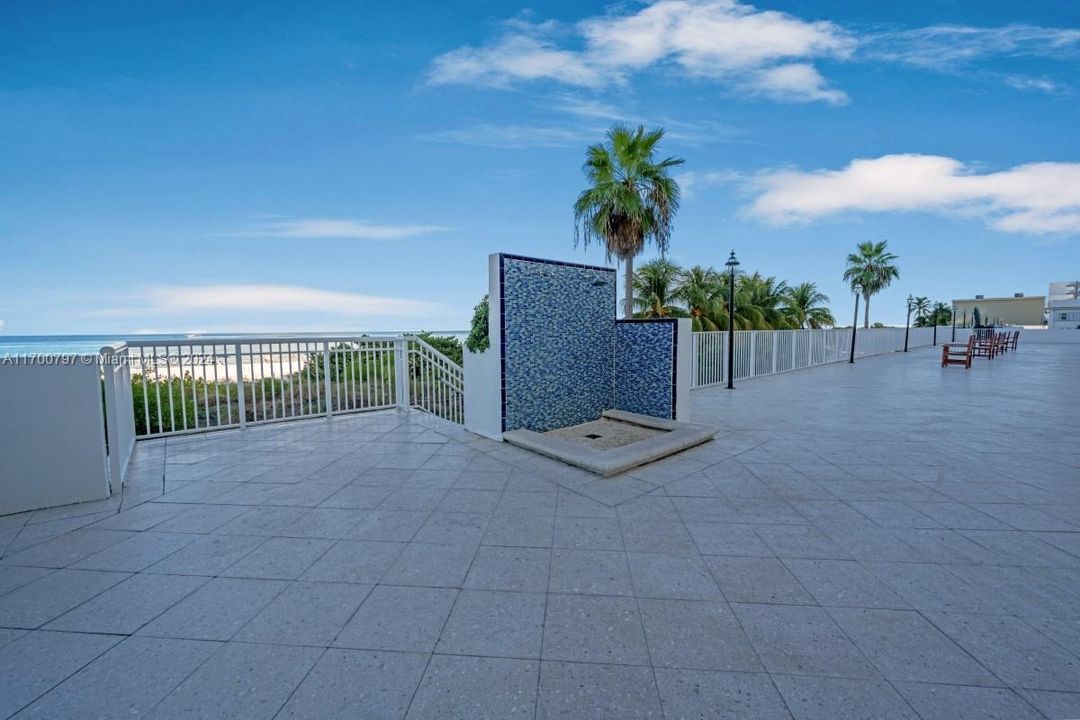 patio to access pool and beach