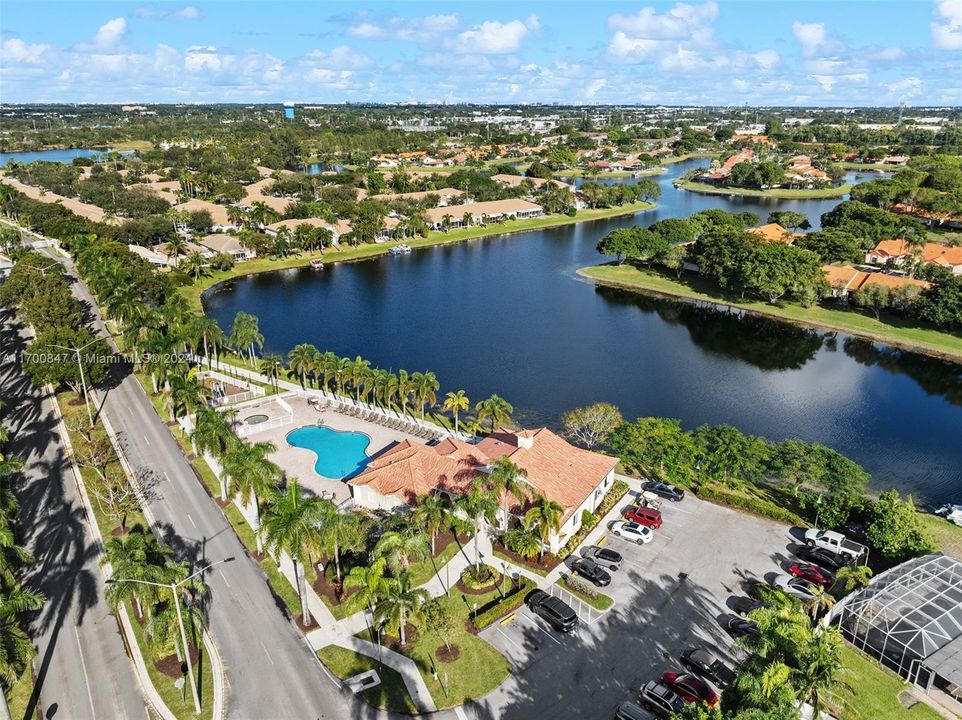 Clubhouse and pool.