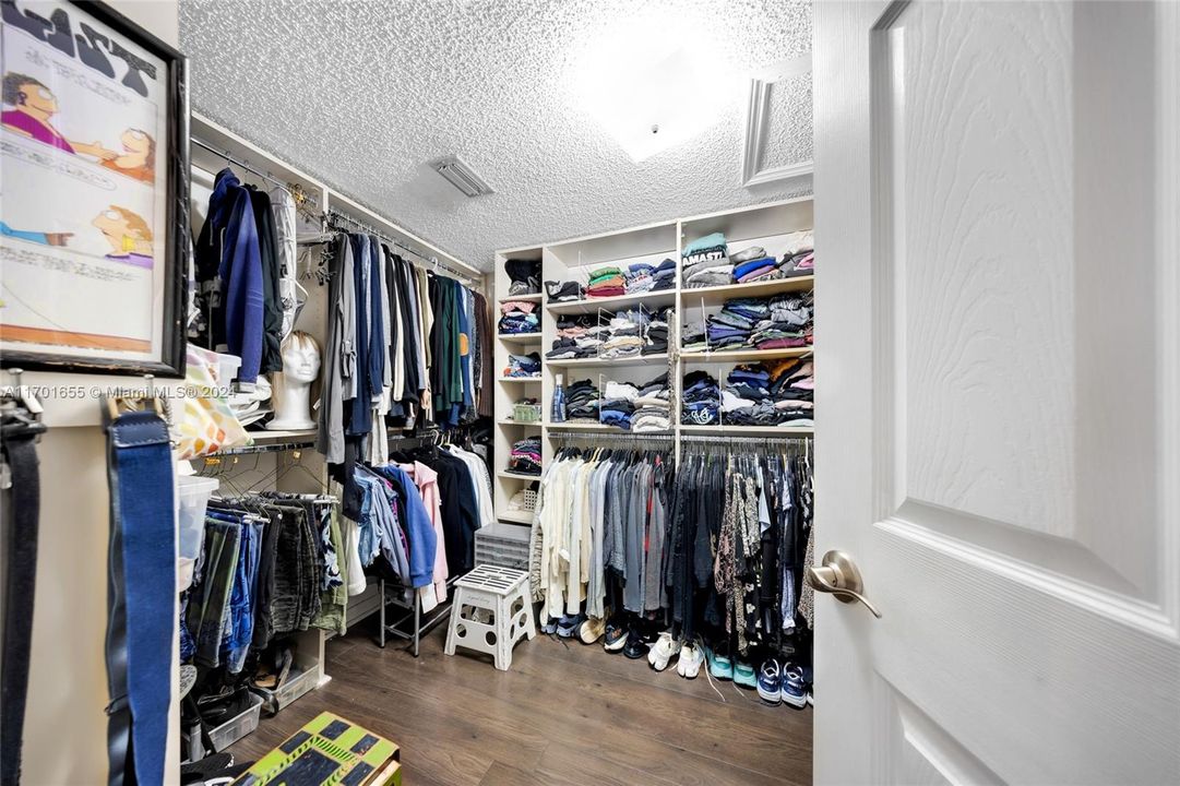 Master bedroom walk in closet