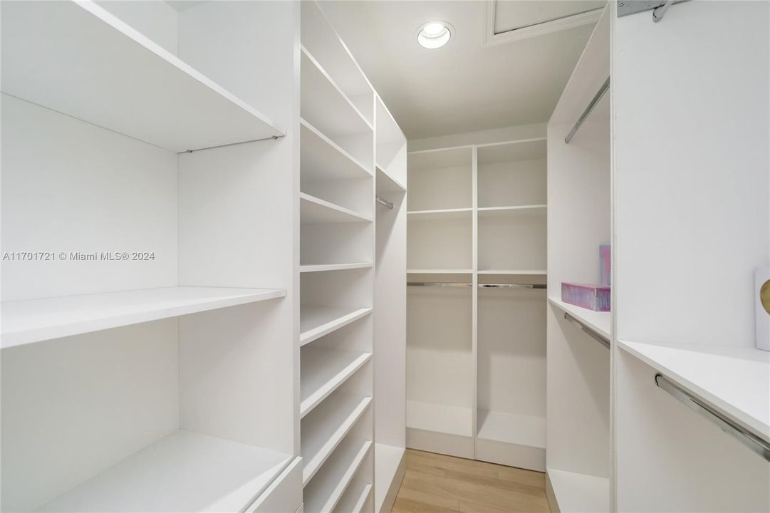 Master bedroom’s second walking closet