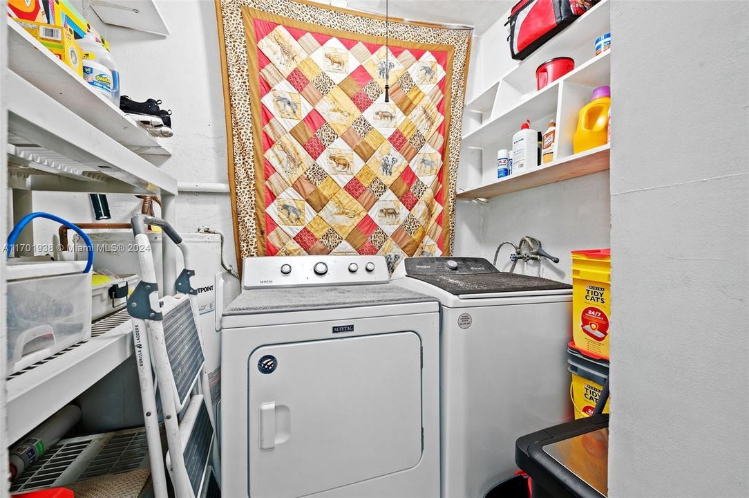 Utility room, laundry inside the house