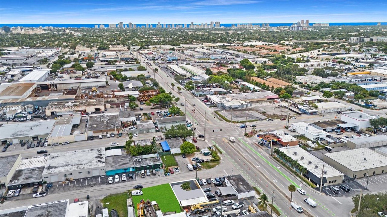 Aerial view facing East