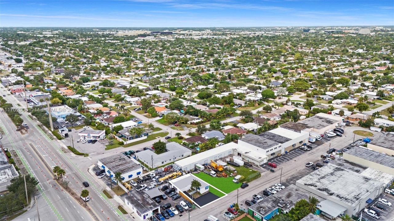 Aerial view facing Northwest