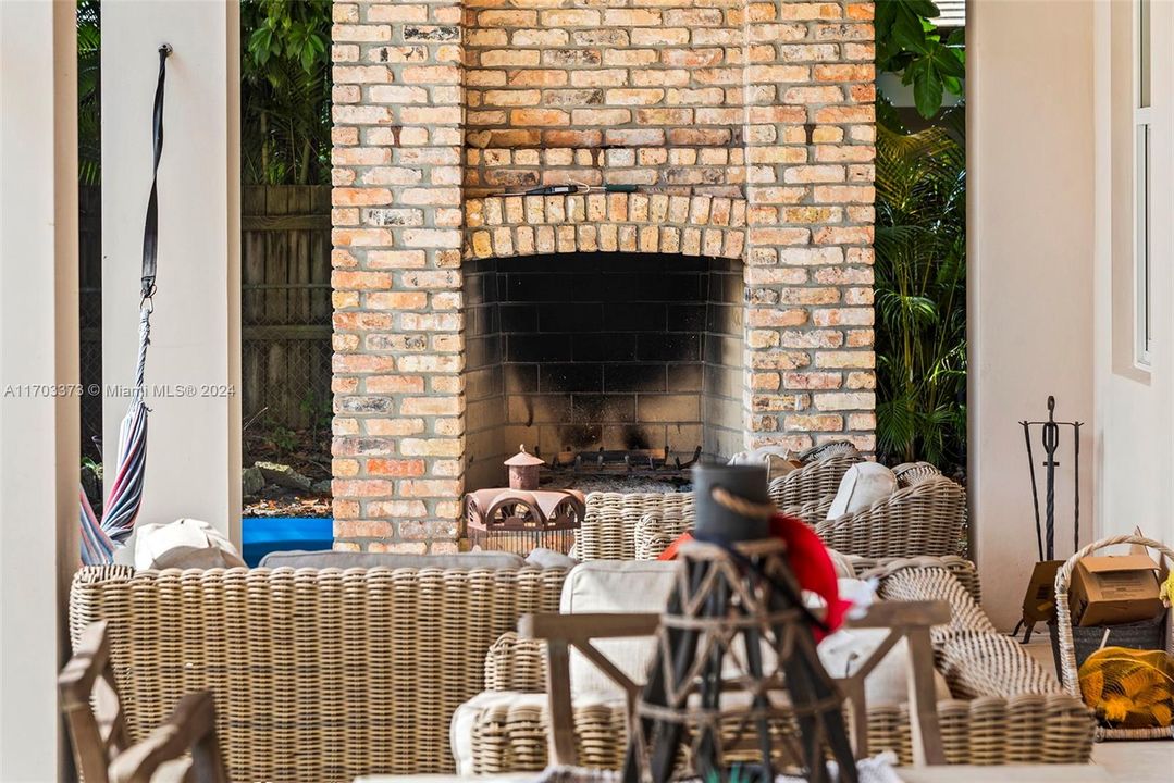 Outdoor Brick Fireplace