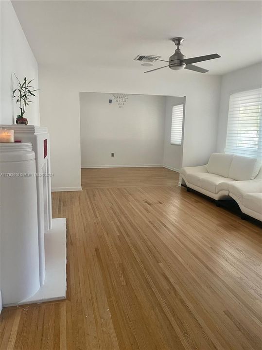 Living room and dining room.