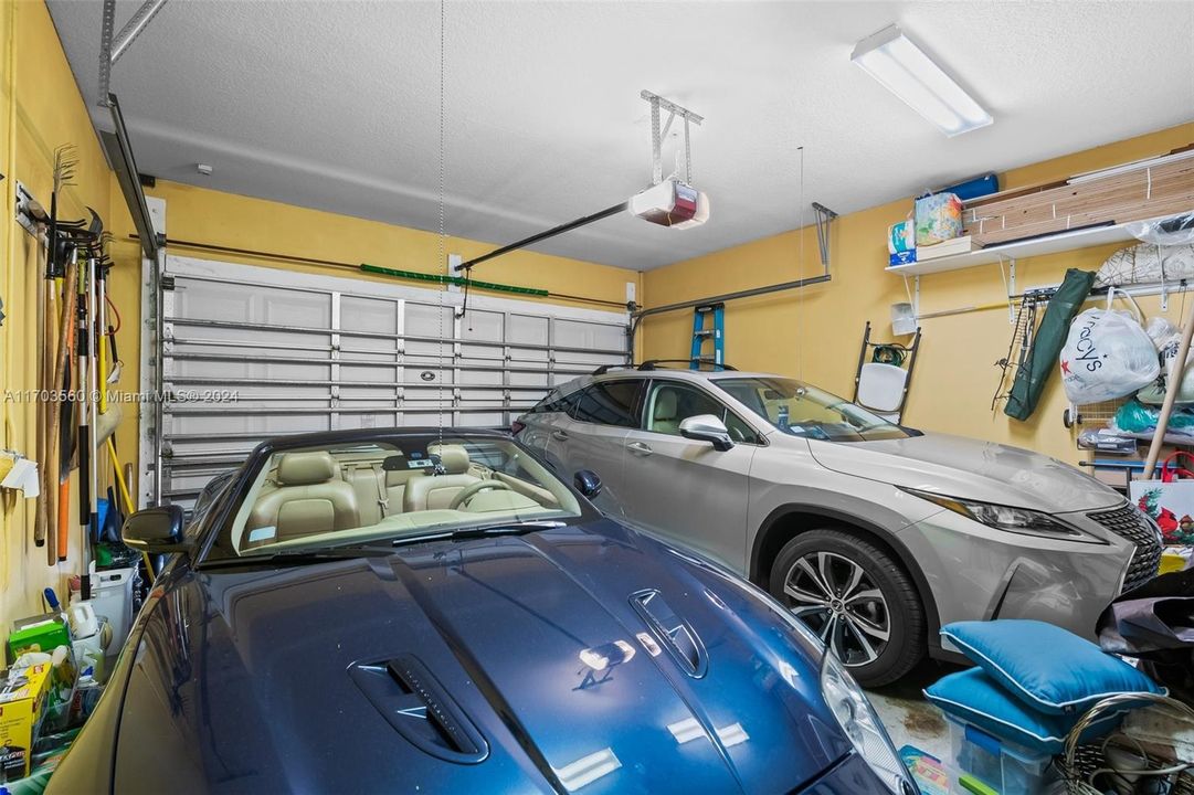 2 car garage with ample storage