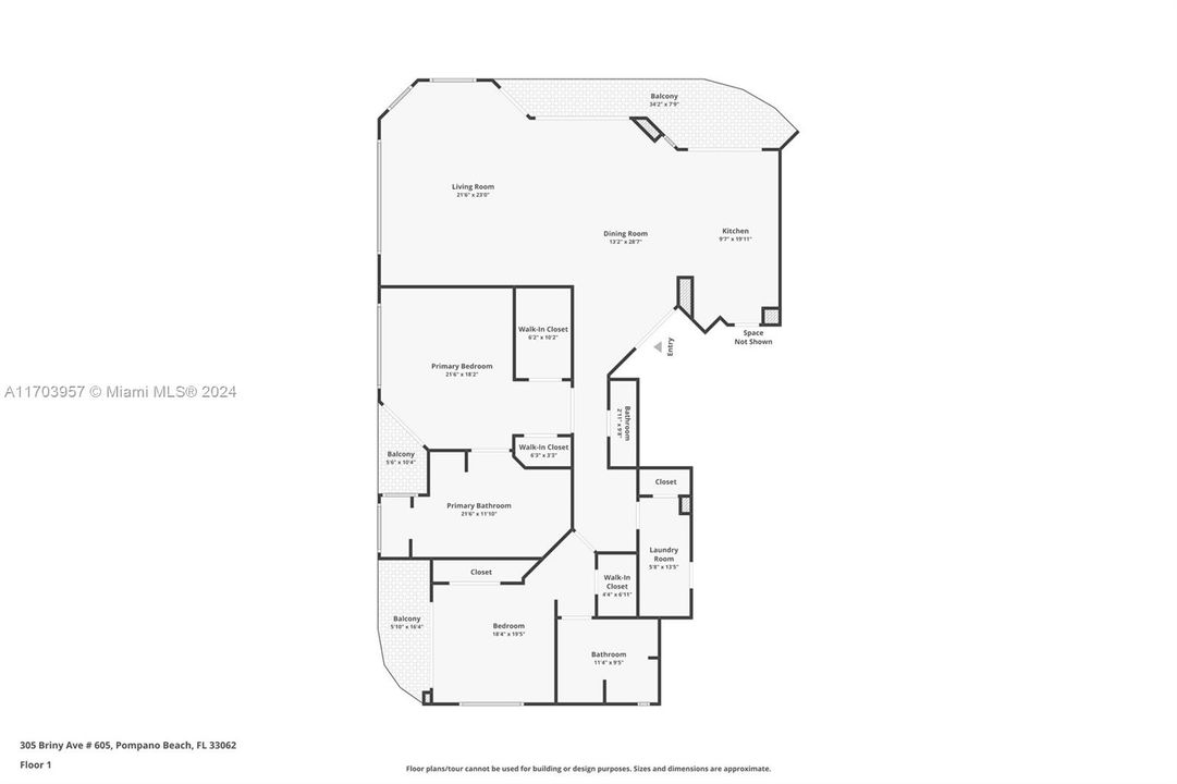 3 Balconies, on the north and west sides. Measurements are estimates only, and shall be verified by Buyer and Buyer's Realtor