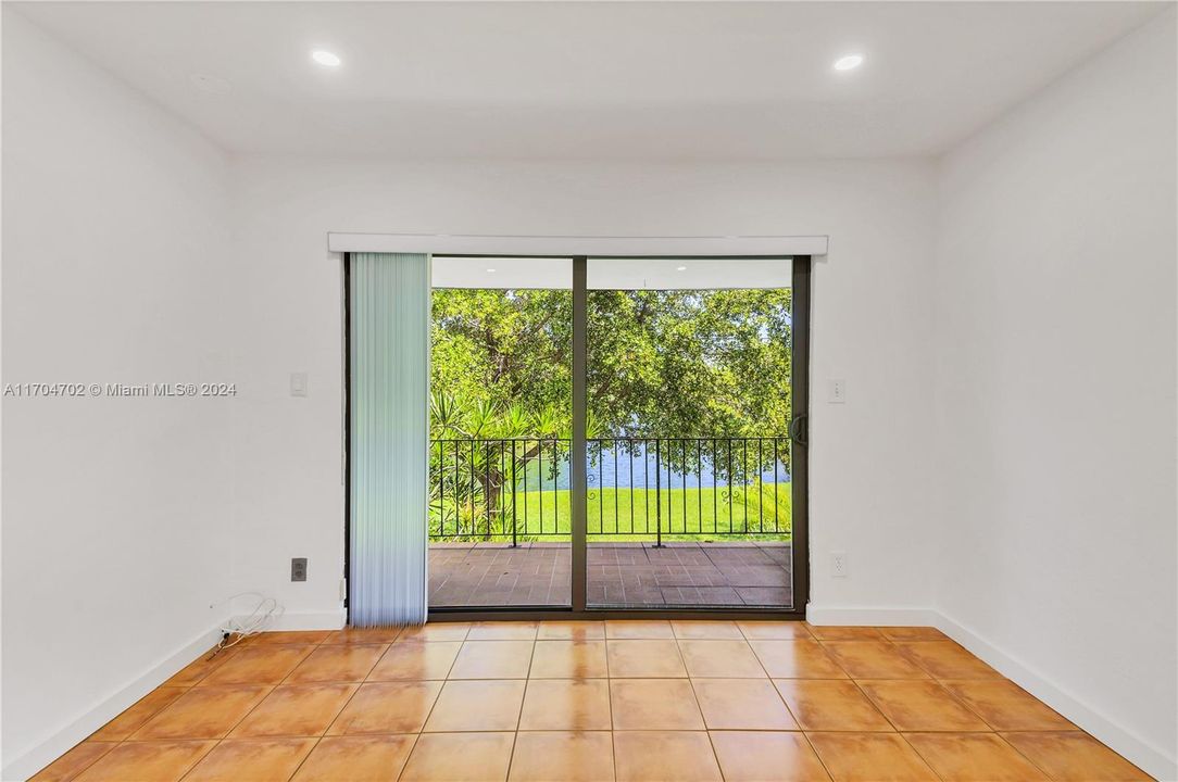 Serene canal views from living room