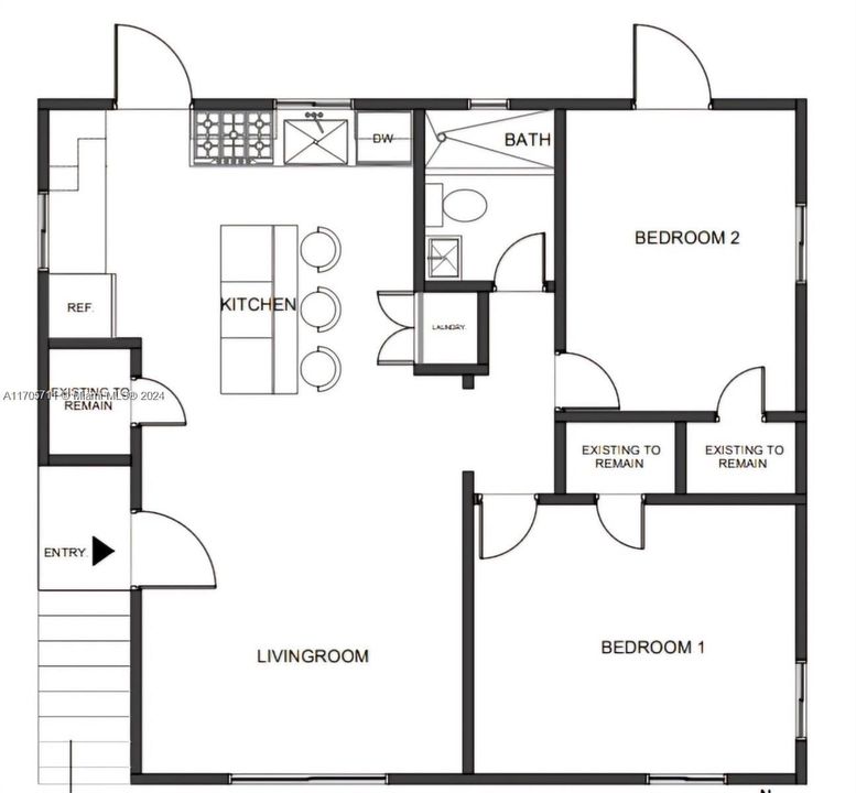 Active With Contract: $2,600 (2 beds, 1 baths, 1708 Square Feet)