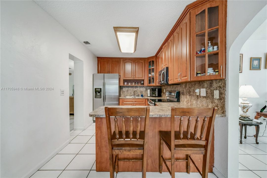 View of the kitchen.