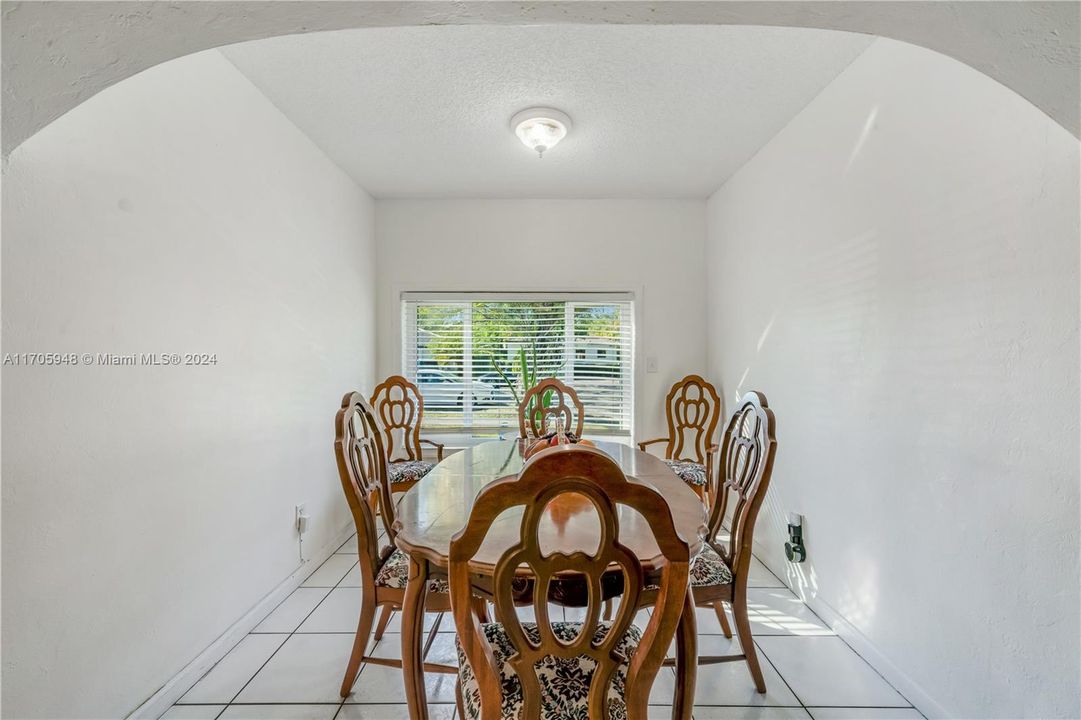 Dining room off the kitchen with a view to the front of the property.