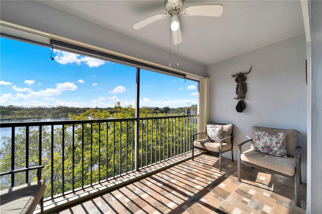 Spacious balcony overlooking the lake!