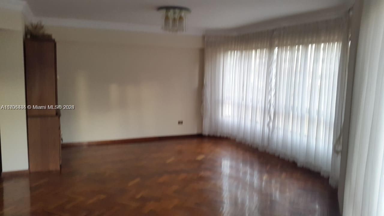 Parquet floors in living room and hallways