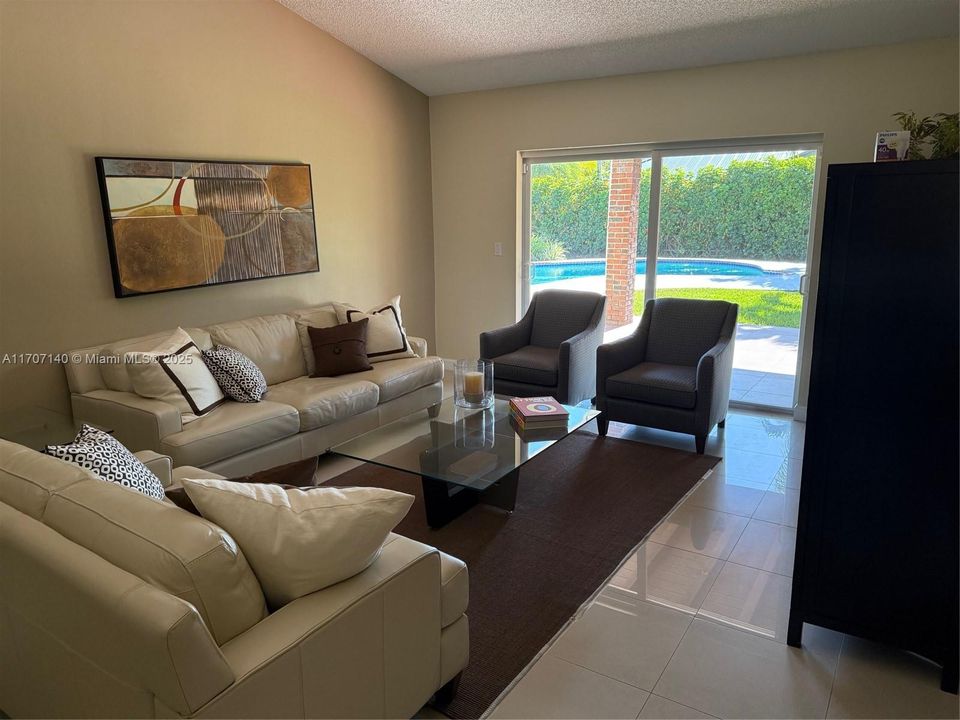 Living Room View to Garden & Pool