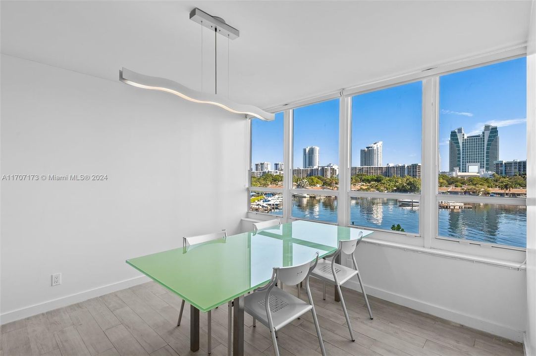 Dining area with stunning bay views