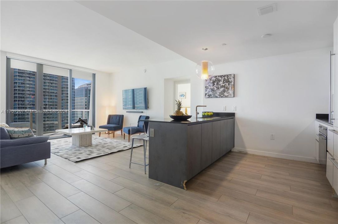 LIVING ROOM AND KITCHEN