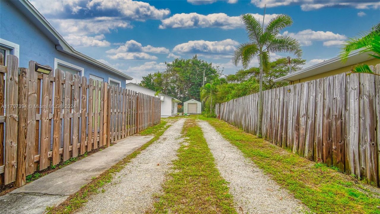 Private enclosed driveway.