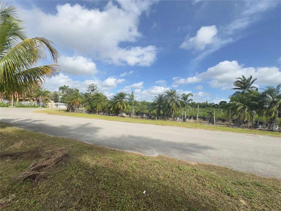 view of corner lot from across the street on 214 Place