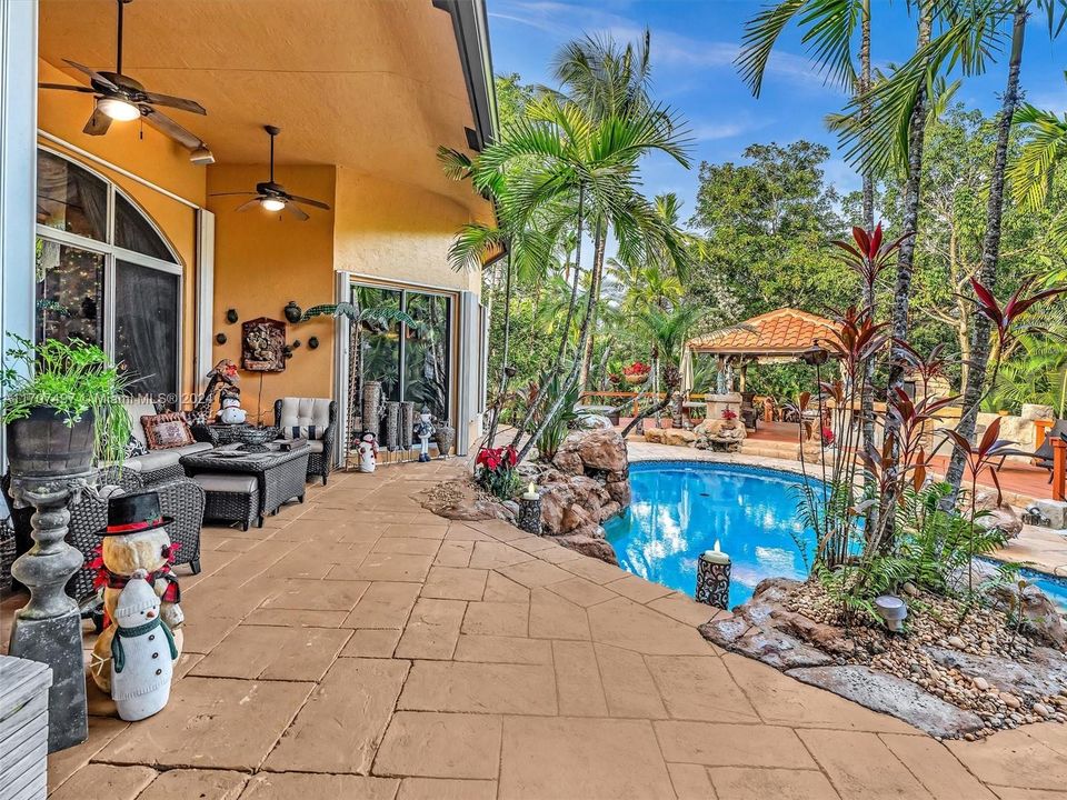 Covered patio and pool