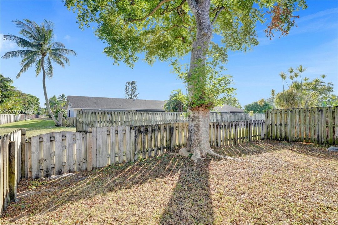 Fenced private backyard