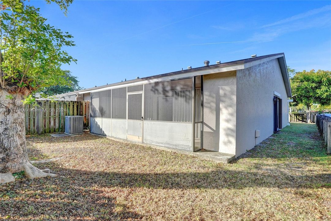 Fenced private backyard