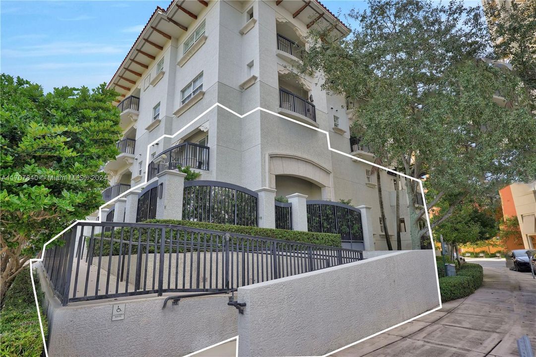 Corner unit with private outdoor area and balconies