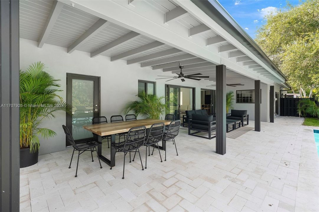 Covered outdoor dining area