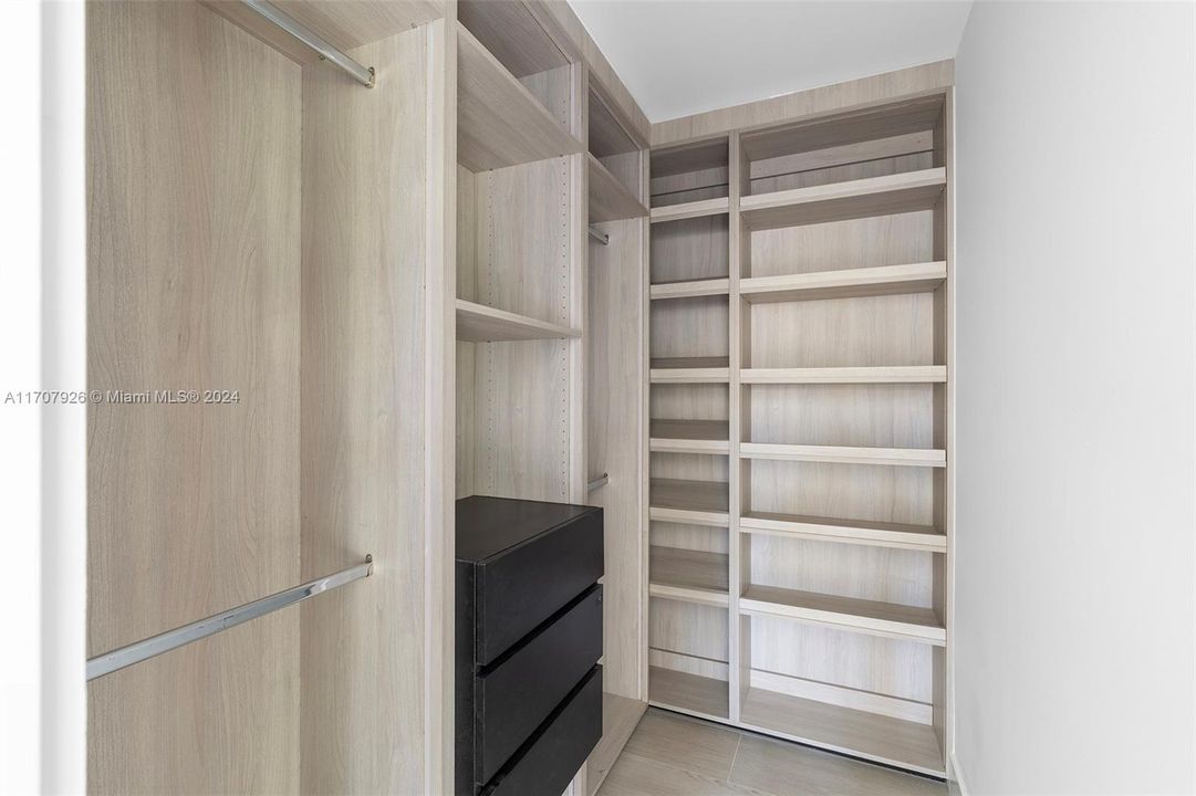 Fully built closet with premium finishes