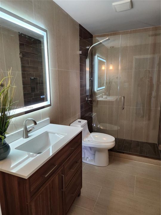 Brand new guest bathroom with shower