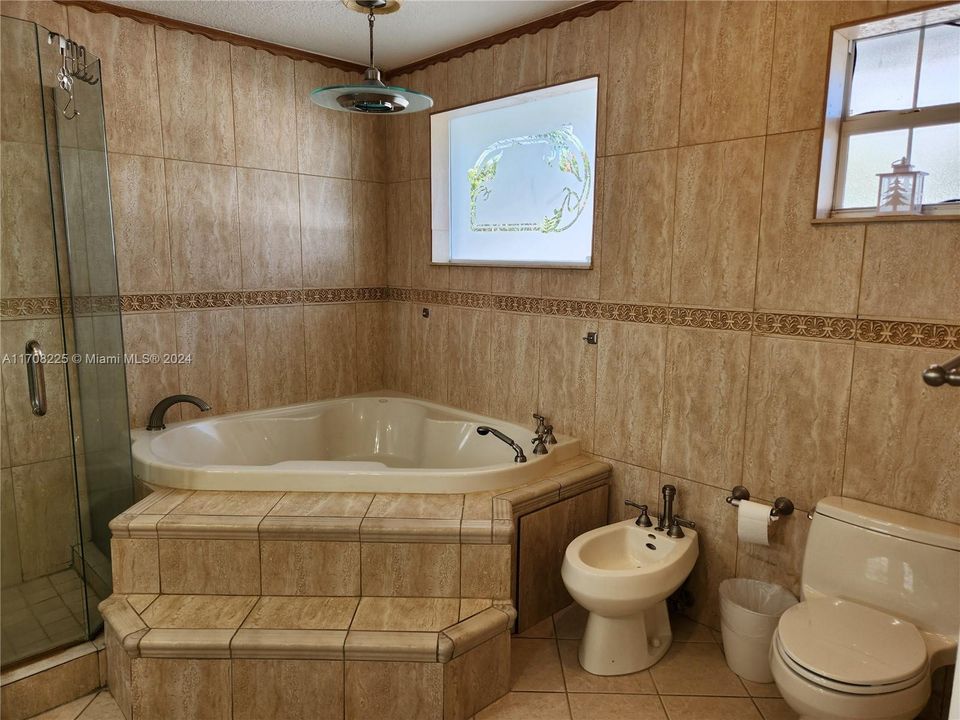 Master bath with whirlpool tub.