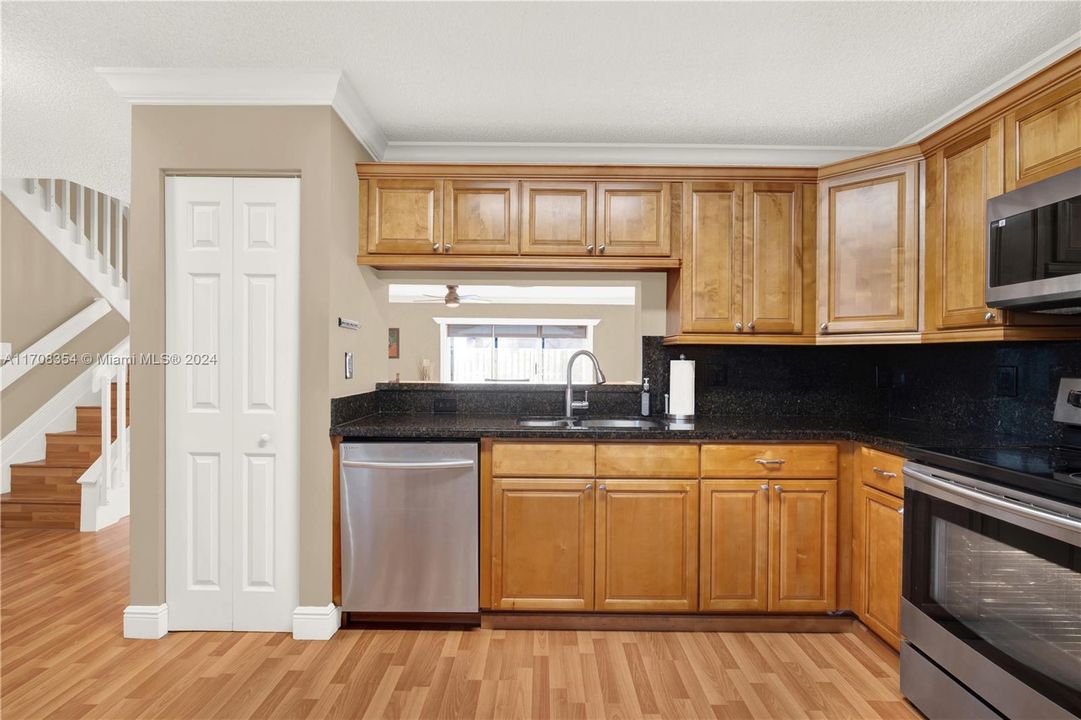 Spacious kitchen with pantry.