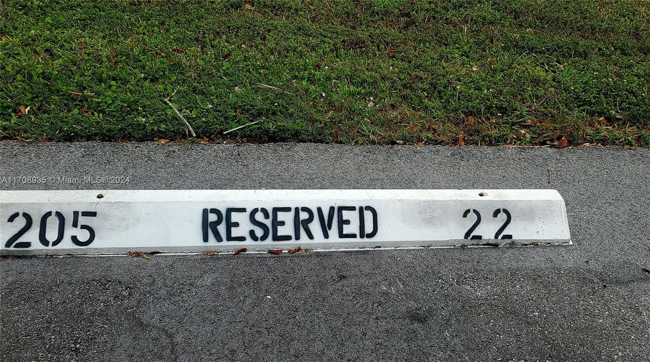 Designated parking space