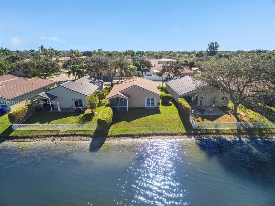 Aerial View of Home on Lake