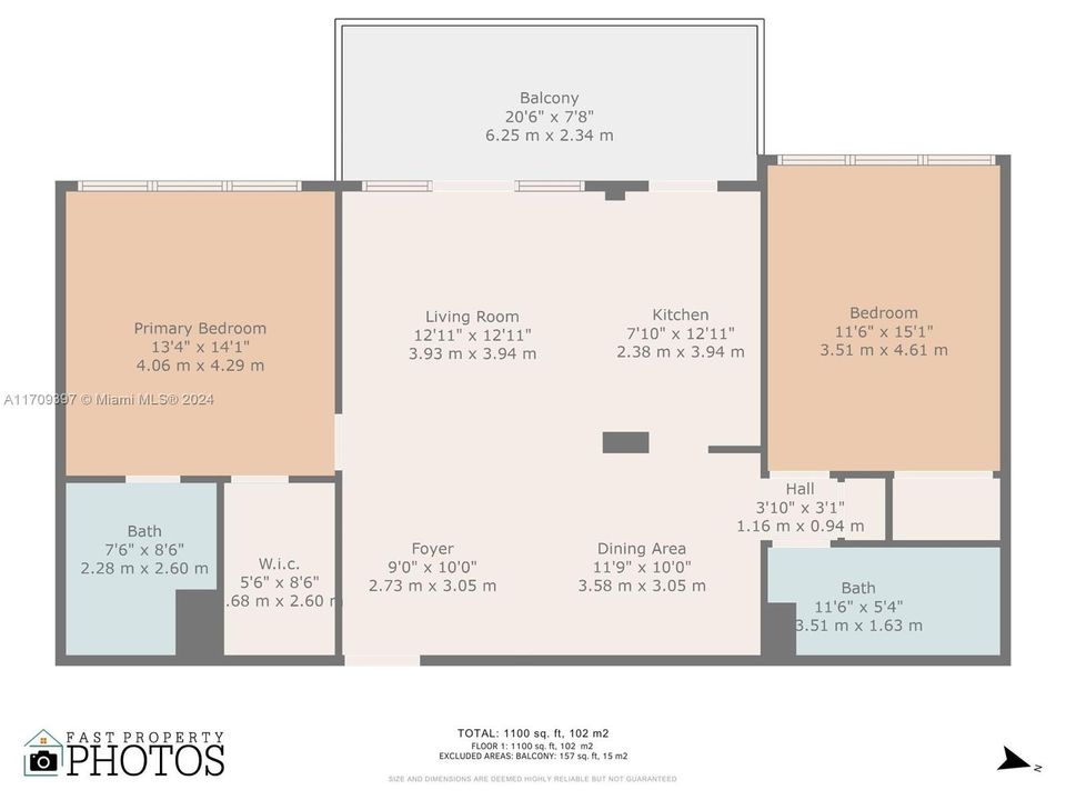 En Venta: $527,000 (2 camas, 2 baños, 1100 Pies cuadrados)