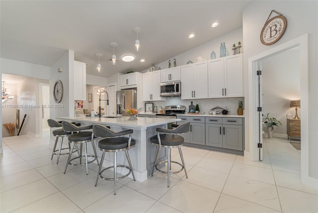 Remodeled kitchen with 2 tone cabinets