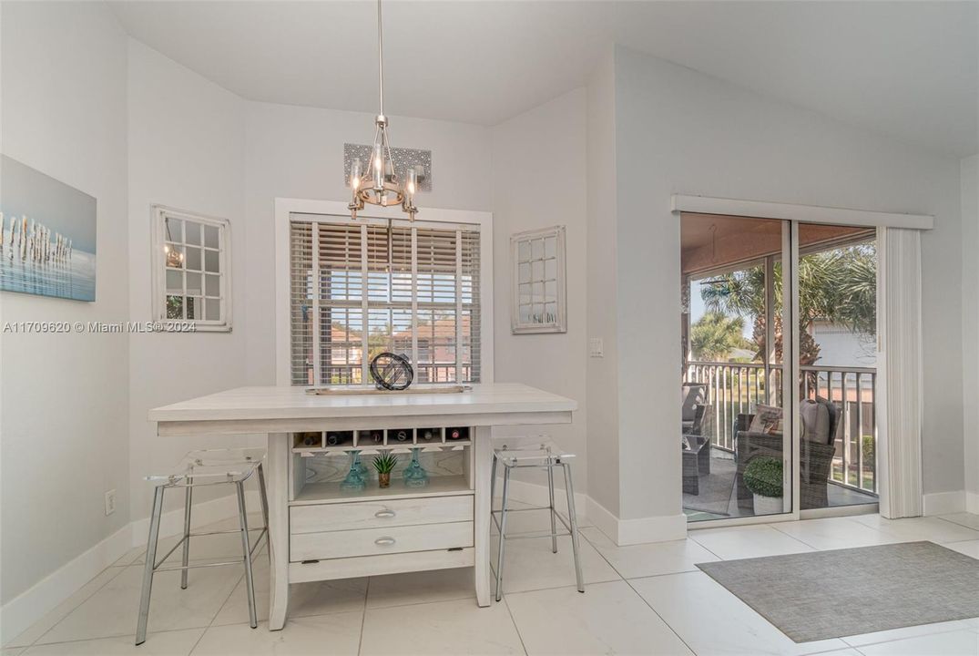 Dining area connected to kitchen