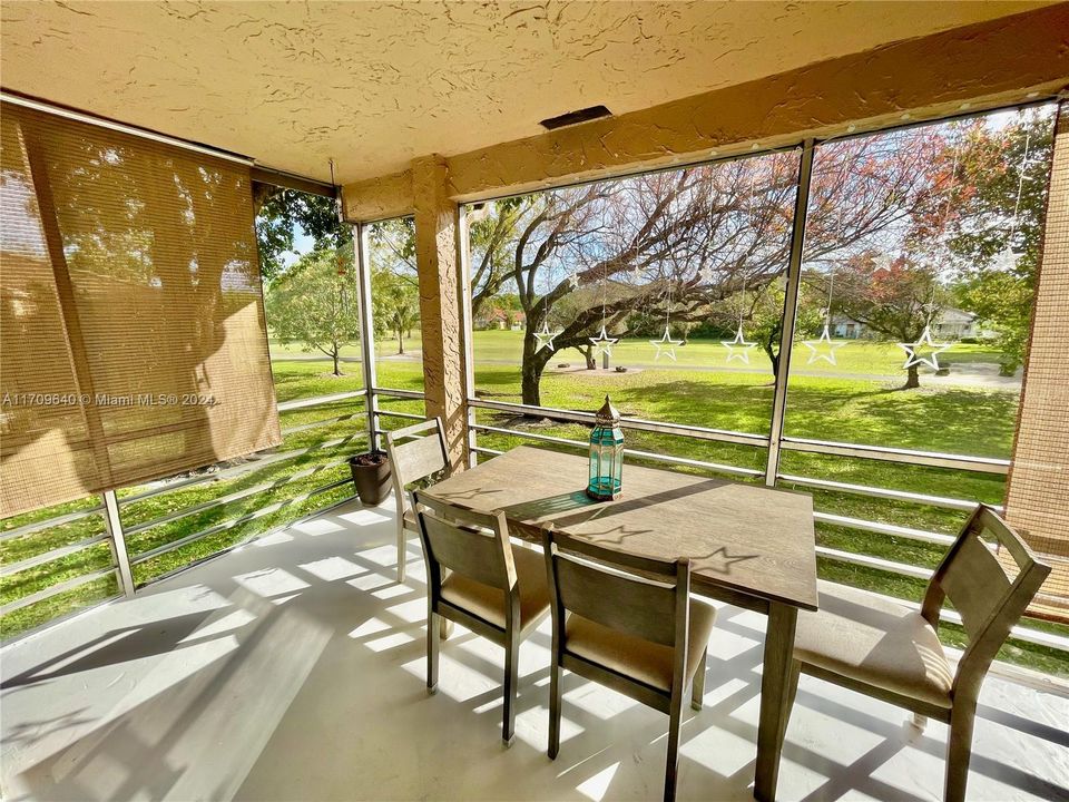 Balcony overlooking the golf course