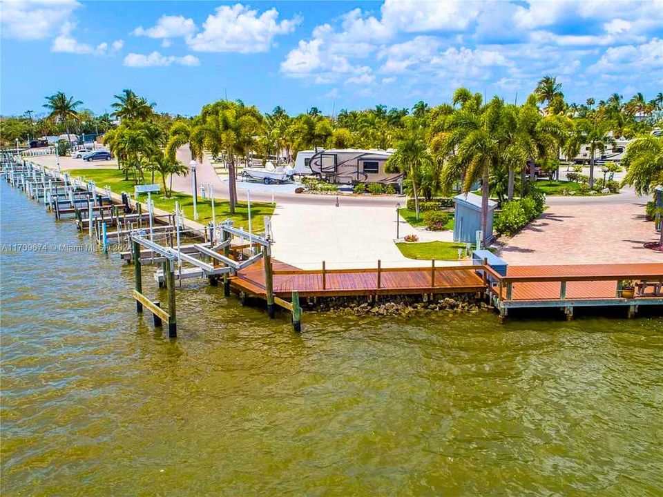 Your private, newly painted dock and boat lift are ready for your next adventure