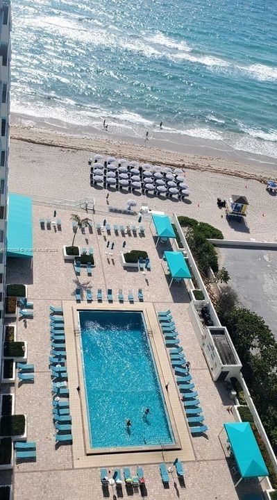 pool and beach views