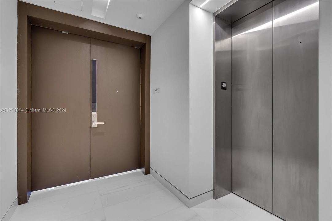 Private Elevator, Private Entrance, double doors.