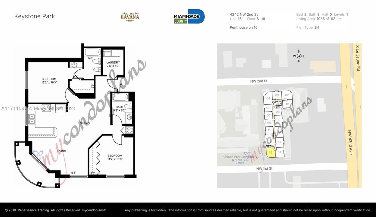 En Venta: $490,000 (2 camas, 2 baños, 1055 Pies cuadrados)